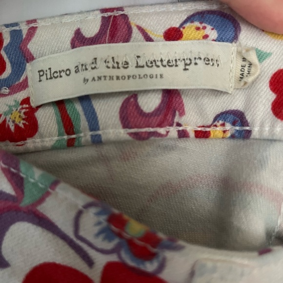 Anthropologie Pilcro & Letterpress Floral Skinny Jeans size 25 Paisley Boho - Picture 9 of 12